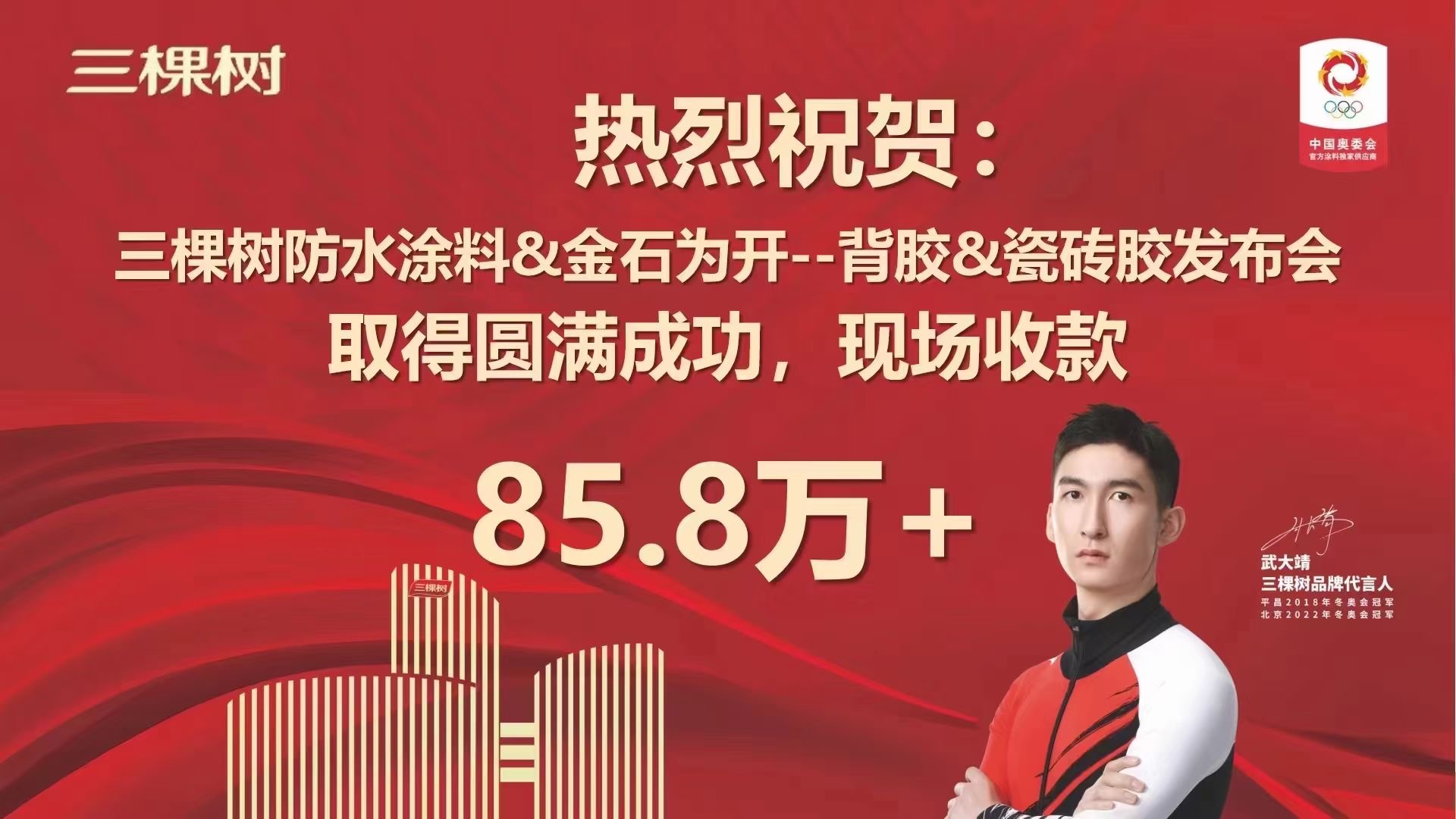 緣聚三棵樹(shù)·攜手贏(yíng)未來(lái)（三棵樹(shù)防水涂料&金石為開(kāi) 2023年背膠&瓷磚膠發(fā)布會(huì)）